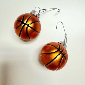 Small Metallic Basketball Christmas Ornaments – Set of 2